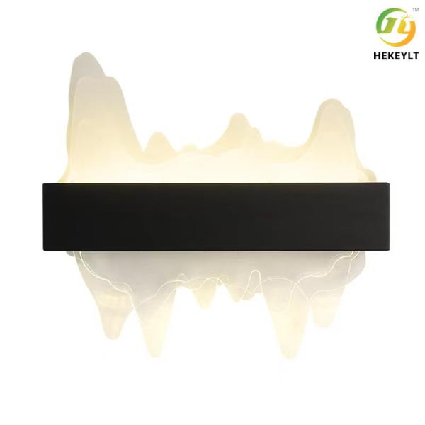 Nouveau fer moderne chinois de noir de salon de style + lampe de mur acrylique de LED