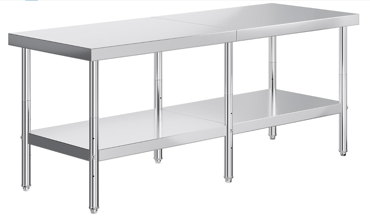 Customizable Size Corrosion Resistant Heavy-Duty Stainless Steel Workbench for Commercial Kitchen
