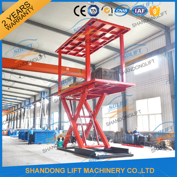 3T+3T Double Deck Hydraulic Scissor Car Garage Lift For Basement With CE SGS TUV