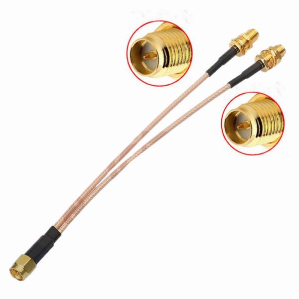 Homem de SMA à extensão fêmea RG316 RG174 RP 1 a 2 fêmeas masculinos da antena de Sma RF cabo