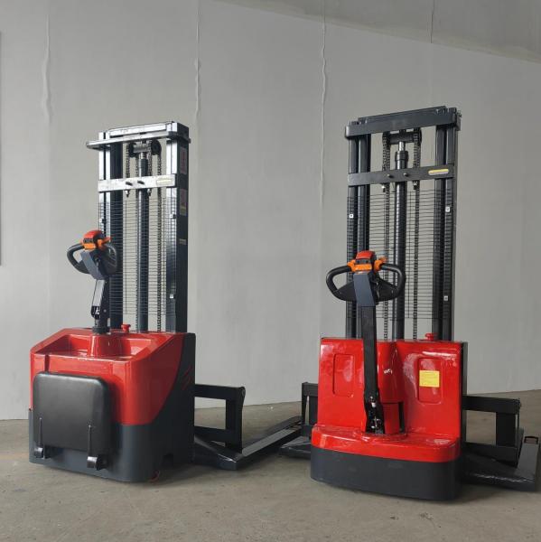 Apilador eléctrico de pasillo estrecho, capacidad de carga 1500 kg, patas separables ajustables
