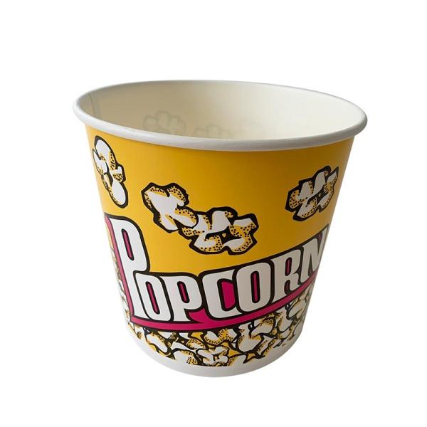 Food Grade 85 Oz Custom Popcorn Tubs PE Coated Big Popcorn Containers