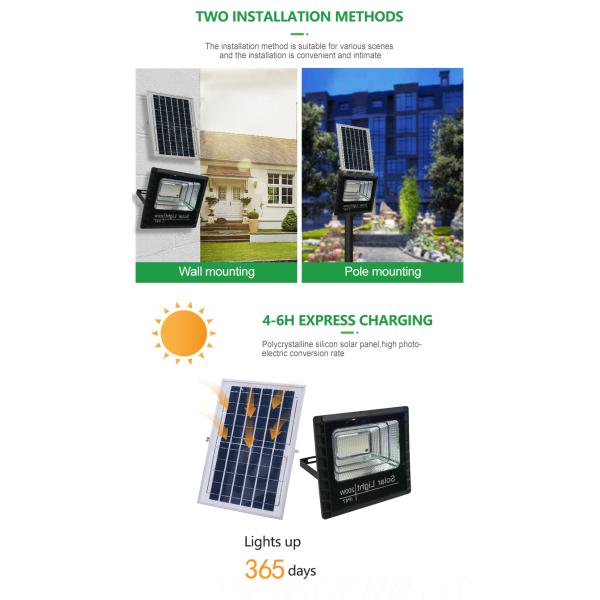 Свет потока СИД солнечный| 12000 уличный свет люменов IP66 водоустойчивый на открытом воздухе солнечный|Датчик движения с дистанционным управлением|Suitabl