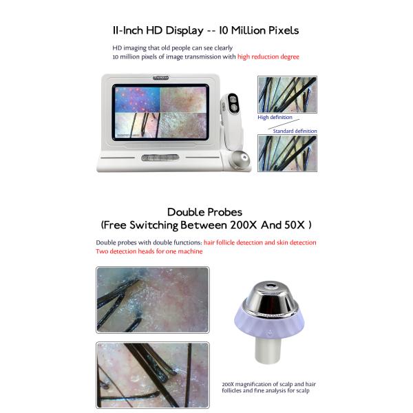 3 кг / 36 * 29 * 21 см Размер Сканер волосяных фолликулов для салона и спа-салона
