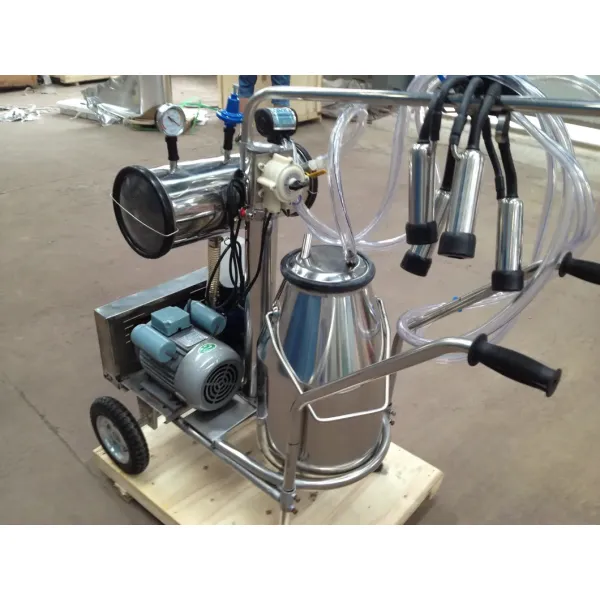Single Cow 220V/50Hz ISO9001 Certified Portable Vacuum Pump Milking Machine for Small Dairy Farms
