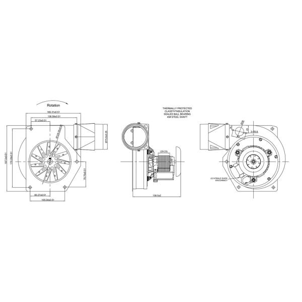 Inducer проекта переменной скорости камина плиты лепешки агенства UL двигателя для воздуходувки 50hz Inducer проекта 70W