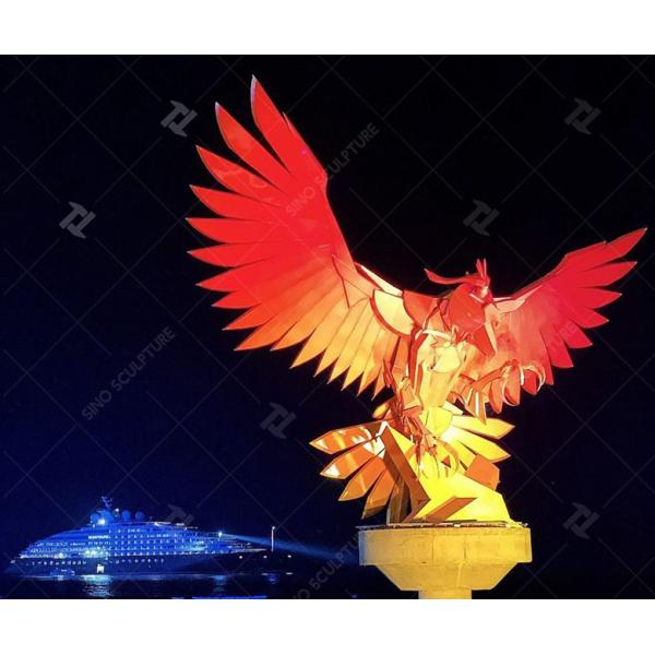 Escultura de halcón de bronce al aire libre de forja a mano estilo moderno