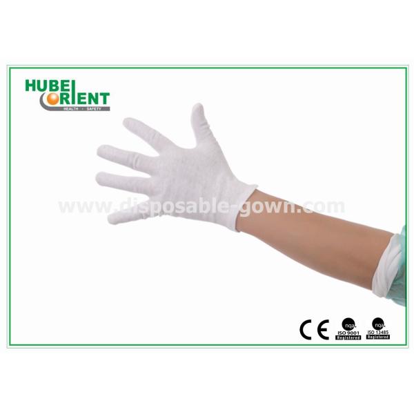 PVC устранимых перчаток хлопка дружелюбной 100% нежности Eco чистый ставит точки белый цвет