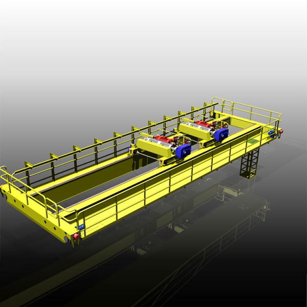 Working Class A5~A6 Double Beam Overhead Crane Double Trolley With Hook