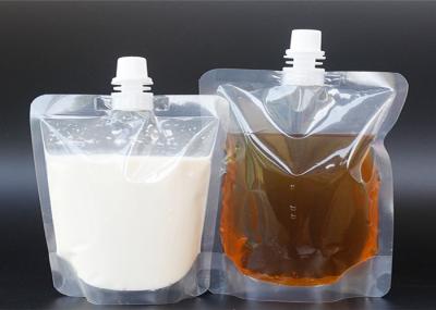 Biodegradable Liquid Stand Up Pouch Non - Leakage With Clear Window  / Spout / Zipper