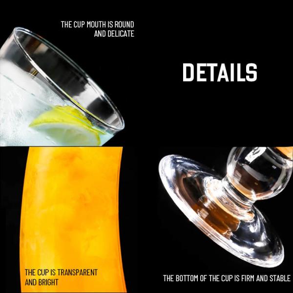 Custom 6oz-13oz Bulk Orders Lead-Free Crystal Cocktail Glasses Set For Martinis Mojitos & Tom Collins