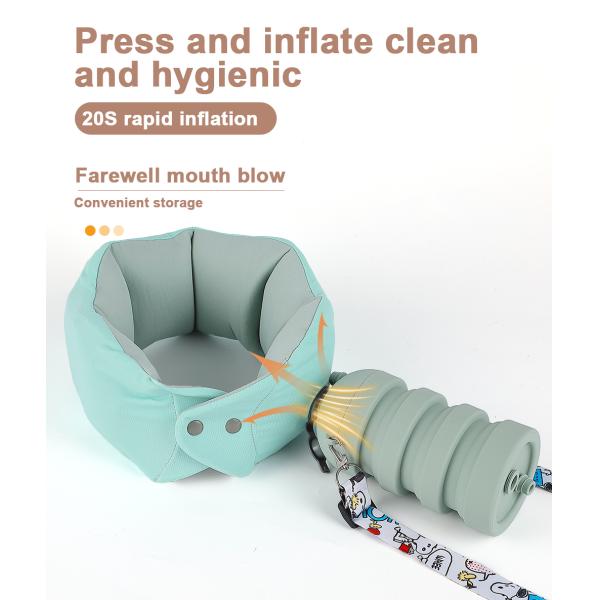 Lightweight Air Inflatable Travel Neck Pillow with Customized Color and Storage Box
