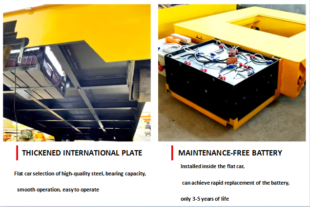 200 KG Electric Flat Car with Wireless Remote Control and 360 Degrees Rotating for Industrial Use