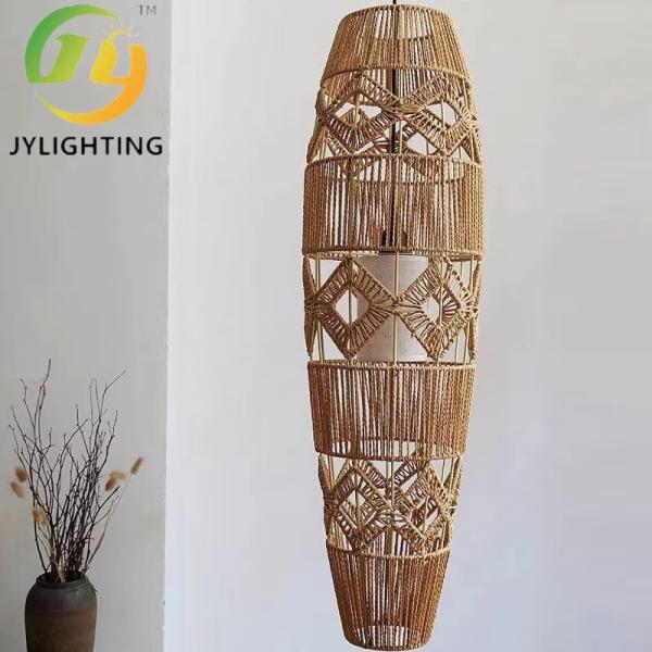 JYLIGHTING Japanese Style Bamboo Woven Chandelier Rural Homestay Art Decoration Pendant Lamp Living Dining Bedroom Light Floor