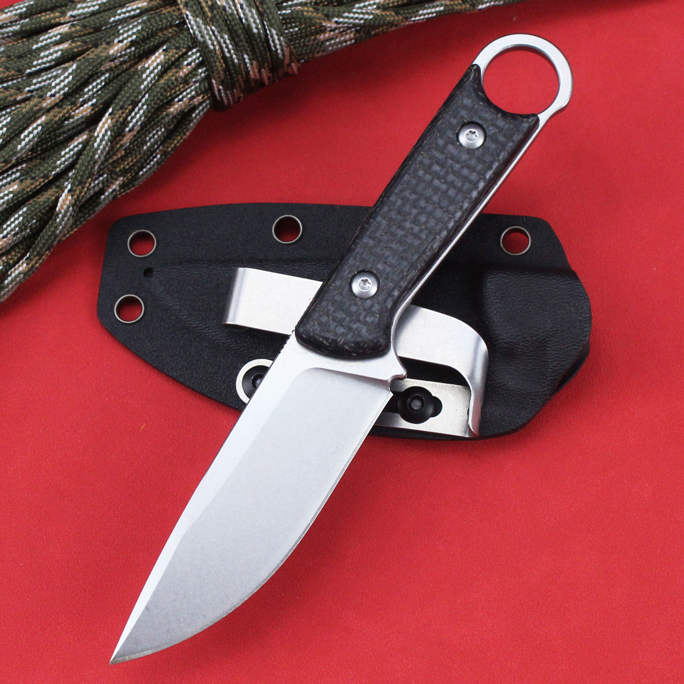 GT0178 D2 Blade High Quality Linen Handle  EDC Pocket Knives