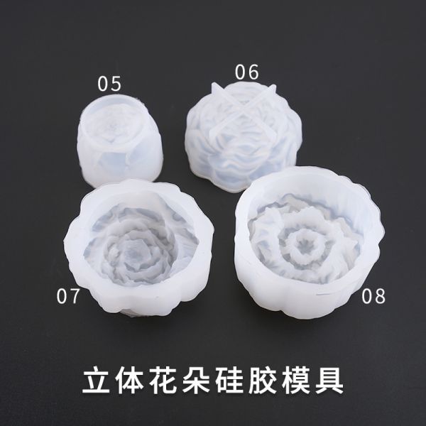 Crystal dropper mold DIY jewelry mirror three-dimensional flower new high brightness flower silicone mold
