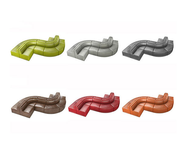 Серый цвет софы гостиной клуба 4 Seater подковообразный   Серый ресторан стиля года сбора винограда формы дуги s