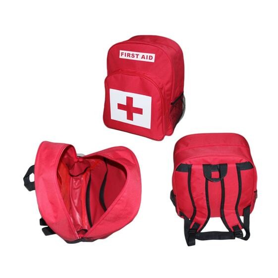 Camping First Aid Backpack Empty , Red Medical Backpack Bag Emergency Treatment