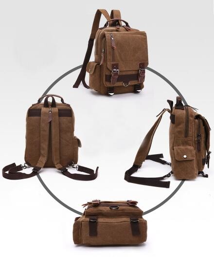 Slim Trendy Travel Backpack School Bag For College Students Vintage Style