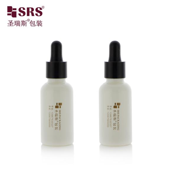 D001 5ml 10ml 15ml 20ml 30ml 50ml 100ml 18/415 Glass Bottle With Glossy Plastic Shoulder Dropper For Essential Oil