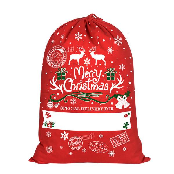 2023 Drawstring 50x70 Soft Kids Red Santa Sack with Rope All Seasons OEM/ODM Accepable
