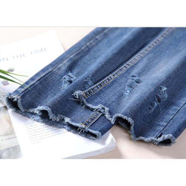 XS - XXL Slim Fit Fashion Ladies Jeans Pant With Rips And Wide Hem 2020