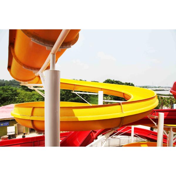 Waterpark Equipment, Fiberglass Open / Close Spiral Slide, Custom Water Slides 11m Height