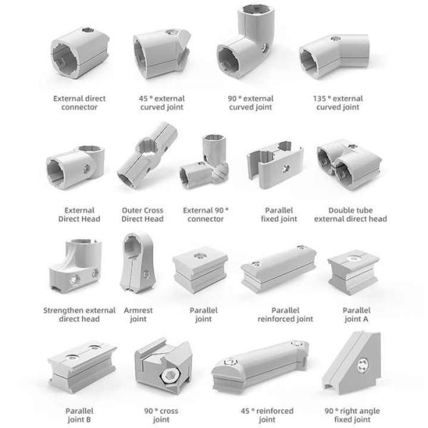 DYJ28-A11 Space Saving Machine Guarding Durable Lightweight Aluminum Structures Aluminum Lean Joint