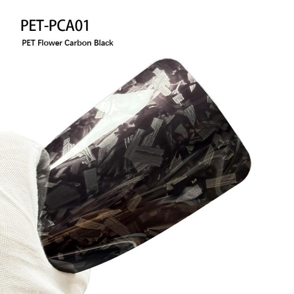 PET-PCA01 PET fleur noire en fibre de carbone PPF film personnalisé en vinyle pour voiture
