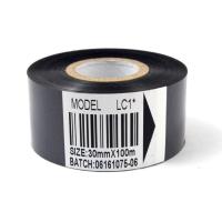 35 mm 100 m Envasado negro Consumables, cinta de estampado en caliente para codificador de fechas