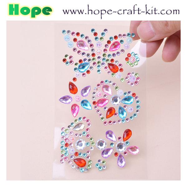 3D Acrylic Self Adhesive Stickers for kids diy craft and Decal Mobile Scrapbooking diamond pearl gem drill stickers OEM
