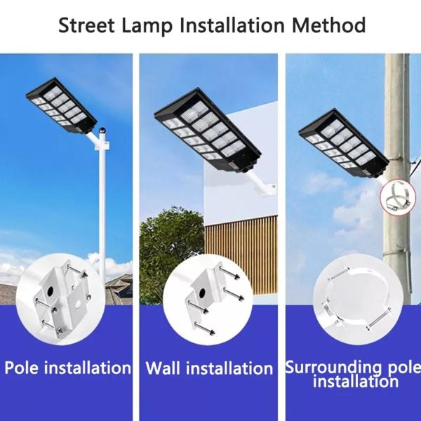 600W 800W 1000W LED Solar Powered Lights Painel solar lâmpada de rua