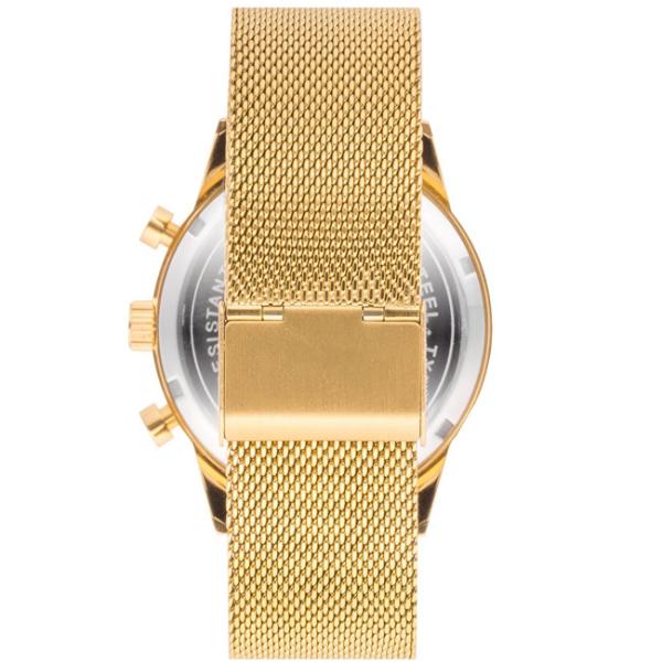 Gold plated stainless steel water proof minimalist watch chronograph two eyes
