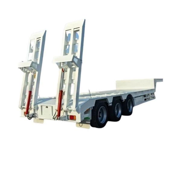 100 Tons Capacity Container Flat Semi Trailer Deck Gooseneck Low Bed Truck Trailer