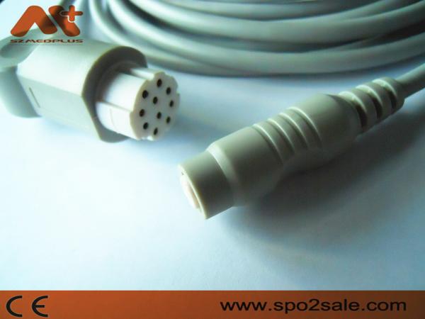 Datex Compatible IBP Adapter Cable For AS/3, AS/5, CC-104, Cardiocap CM-104, Cardiocap I, Cardiocap II, Cardiocap/5..