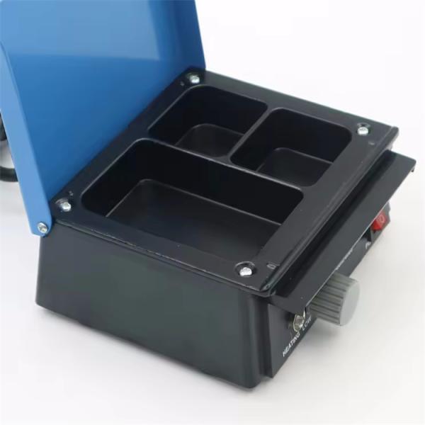 3 ranuras Cera de calefacción de la olla de laboratorio dental Cera de la olla 13.5x12.8x5.3cm