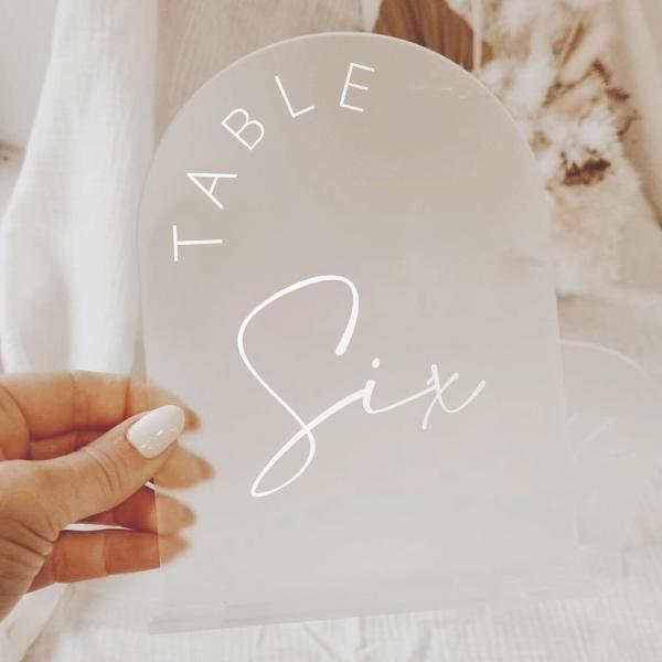 Acrylic transparent arch semicircle digital Place card DIY blank party decorations wedding table card Document camera card