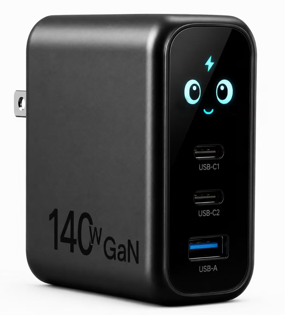 High Power 140W GaN Charger Multi Port LED Display Charger OEM ODM