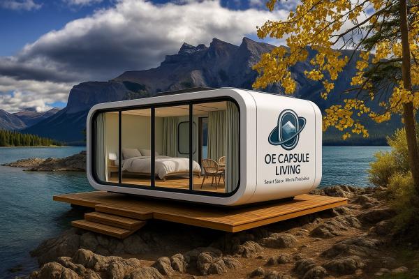 Prefabricated 40 Fthotel Modular Steel Space Capsule House Mobile Container Houses With Toilet For 5 Persons Bedroom