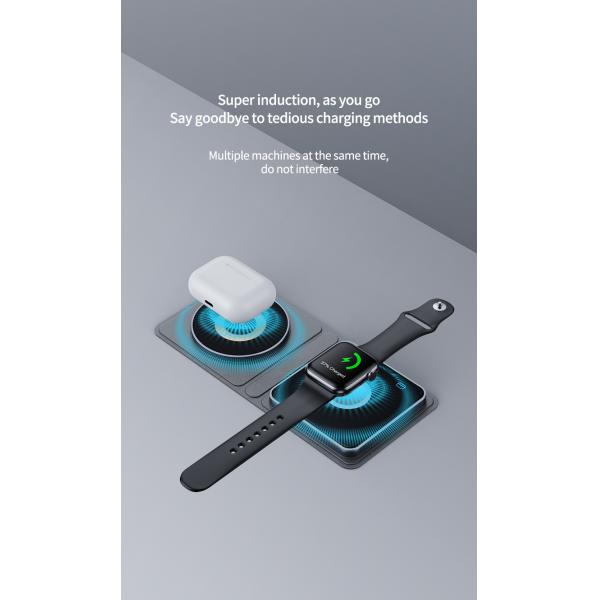 Portable Fast Charge Wireless Charging Pad with Over-heat Protection and 5V/3A Input