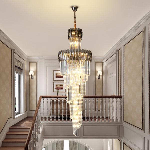 Luxury crystal chandelier for staircase spiral design modern crystal lamp(WH-NC-95)