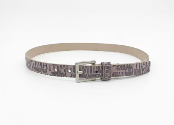 Embossing Letter Childrens Leather Belts 1.8cm Width With Square Shape Buckle