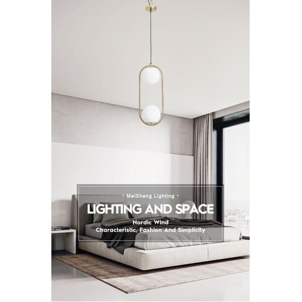 Double Headed 4000K 6000K Decorative Pendant Lights Milk White