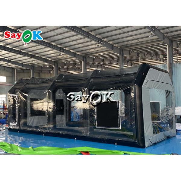 Clear Inflatable Tent 8x4x3mH Black Portable Inflatable Air Tent Airtight Car Spray Booth
