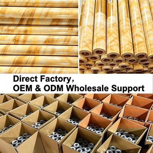 0.13mm–0.5mm Yellow Marble PVC Decorative Film High Gloss Marble Furniture Wrap