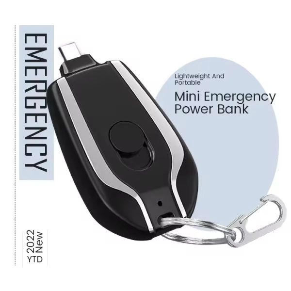 1500Mah Pocket Keychain Charger Emergency Mobile Phone Small Portable Charger Mini Keychain Powerbank