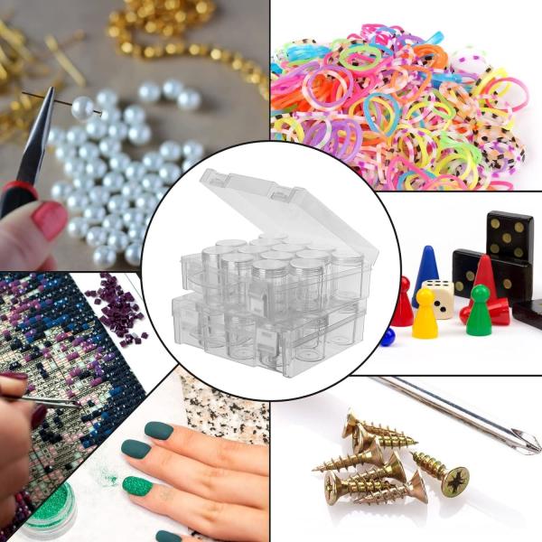 Bead Organizer Box, Diamond Painting Storage Containers, 14 Slots Diamond Art Storage Case Clear Beads Organization