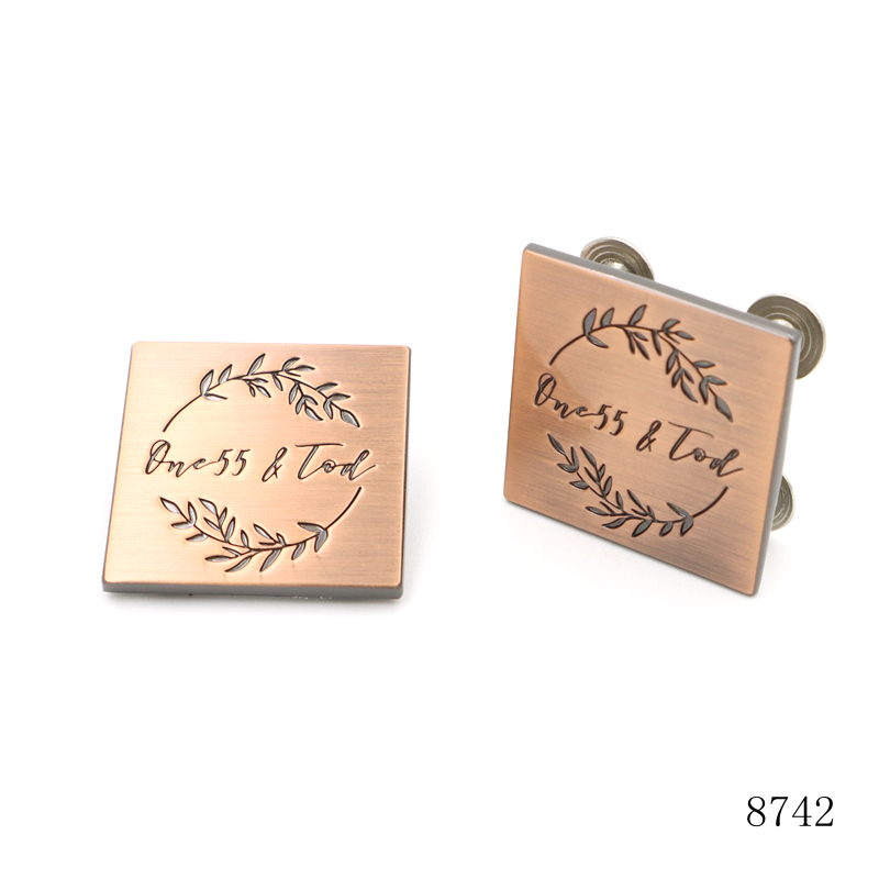 Custom Engraved Square Metal Brand Tags With Screws Premium Logo Plates For Leather Bags And Furniture