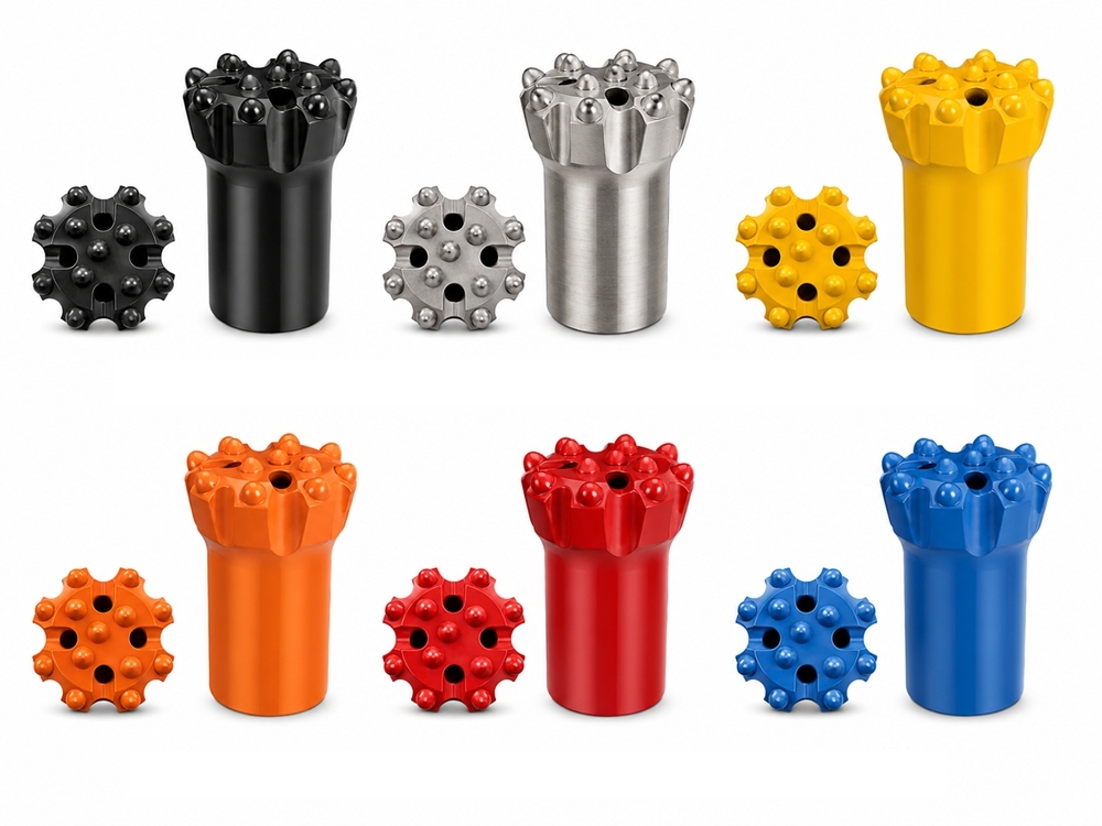 Trapezoidal Standard Thread Button Bits Alloy Steel Body For Rock Drilling