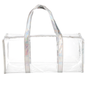 Tote Bag for Women Clear Gym Bag PVC Beach Bag Sports Duffel Bag with Durable Metal Zipper (One Clear Bag)